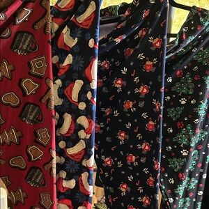 Lot of 4 Gently Loved TC2 LuLaRoe Christmas/Holiday/Winter Leggings